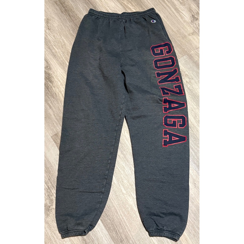 Champion Gonzaga Bulldogs Sweatpants Mens Large Charcoal Grey Joggers Fleece